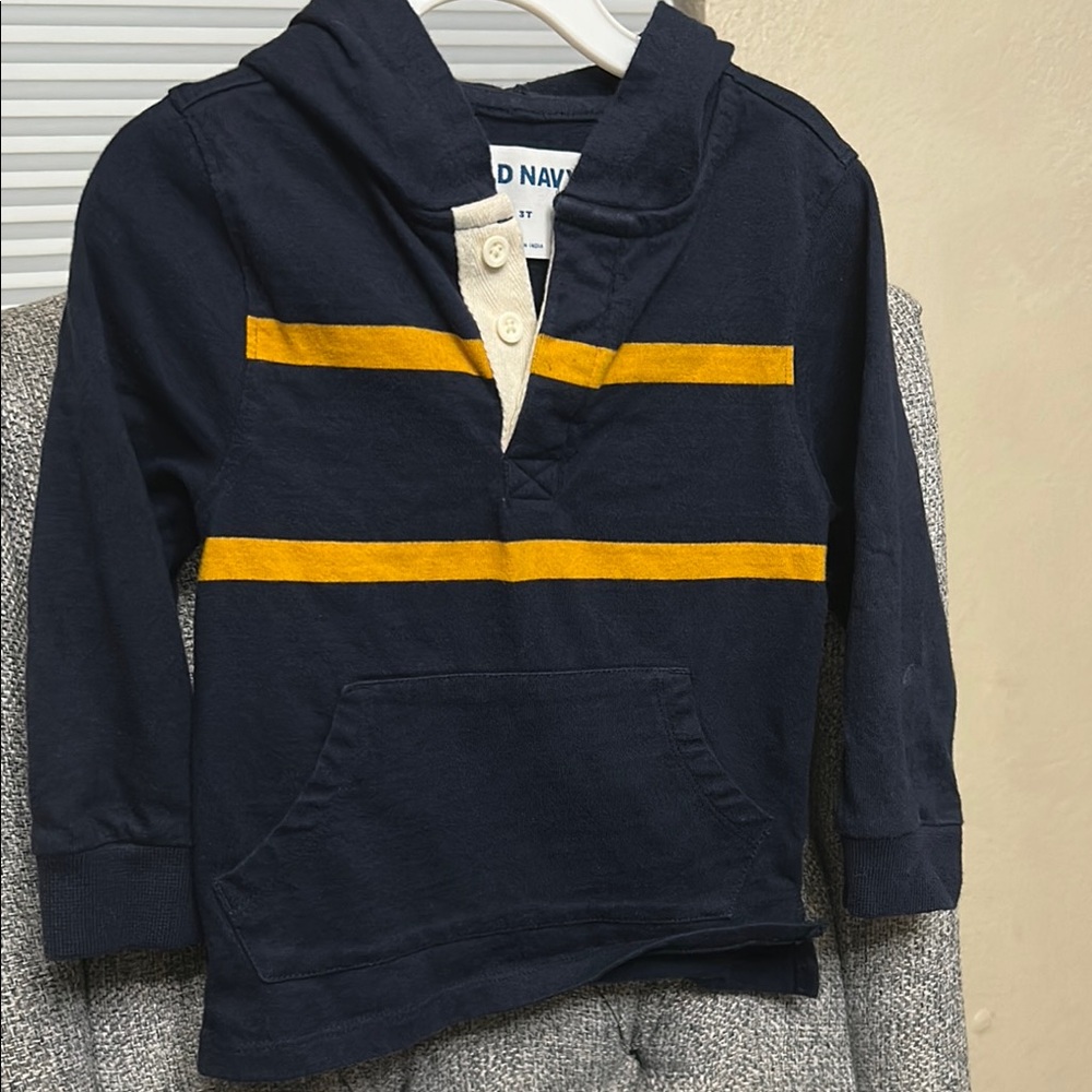 Old Navy Blue and Yellow Sporty Hoodie